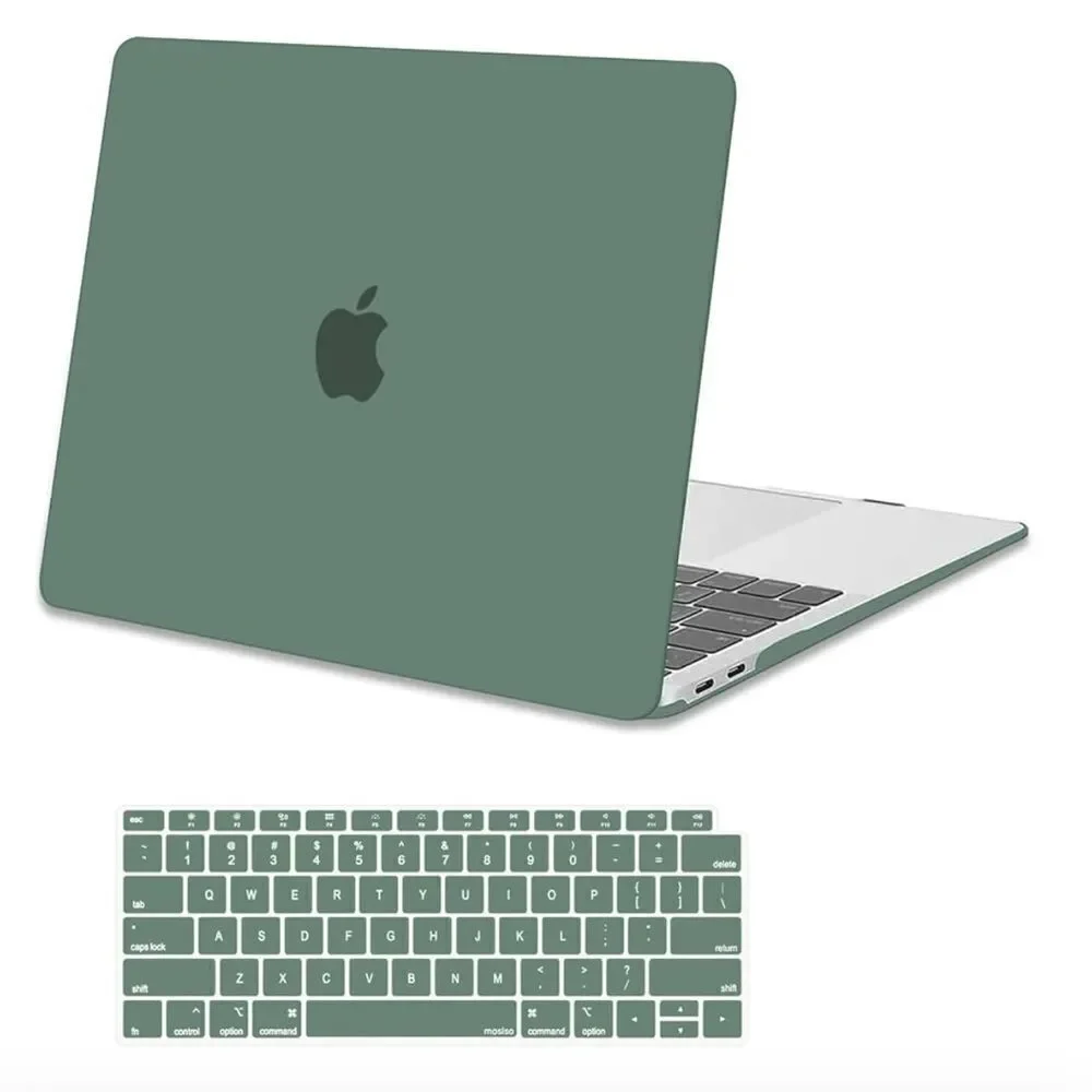 MOSISO Case for MacBook Air 13” Case 2022 2021 2020 2019 2018 BROWN/GREEN
